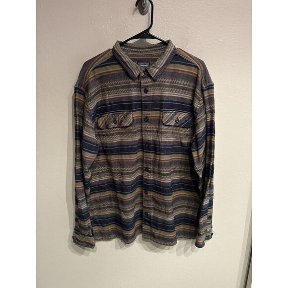 Patagonia Mens XL Fjord Flannel Aztec Western Print Pattern - Picture 1 of 7